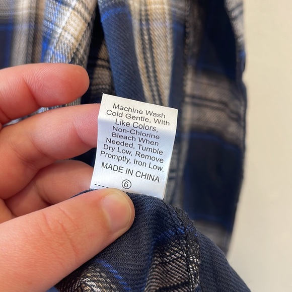 Plus size blue SHEIN Curve hooded flannel - Picture 4 of 5